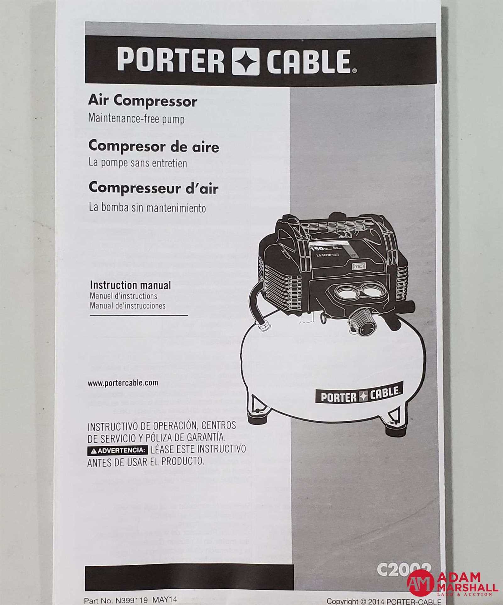 porter cable air compressor repair manual