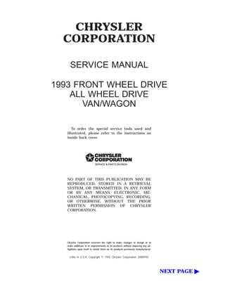 dodge caravan repair manual