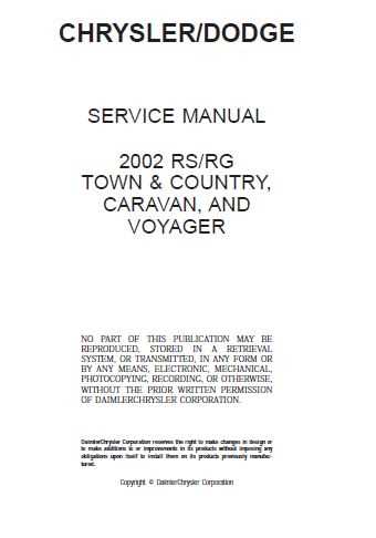 2002 chrysler town and country repair manual