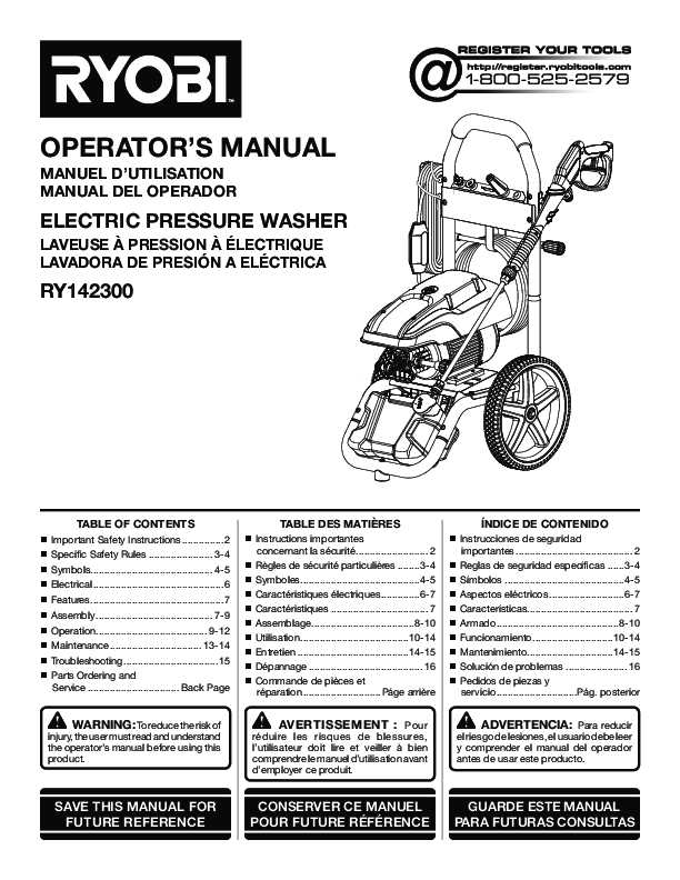 electric pressure washer repair manual