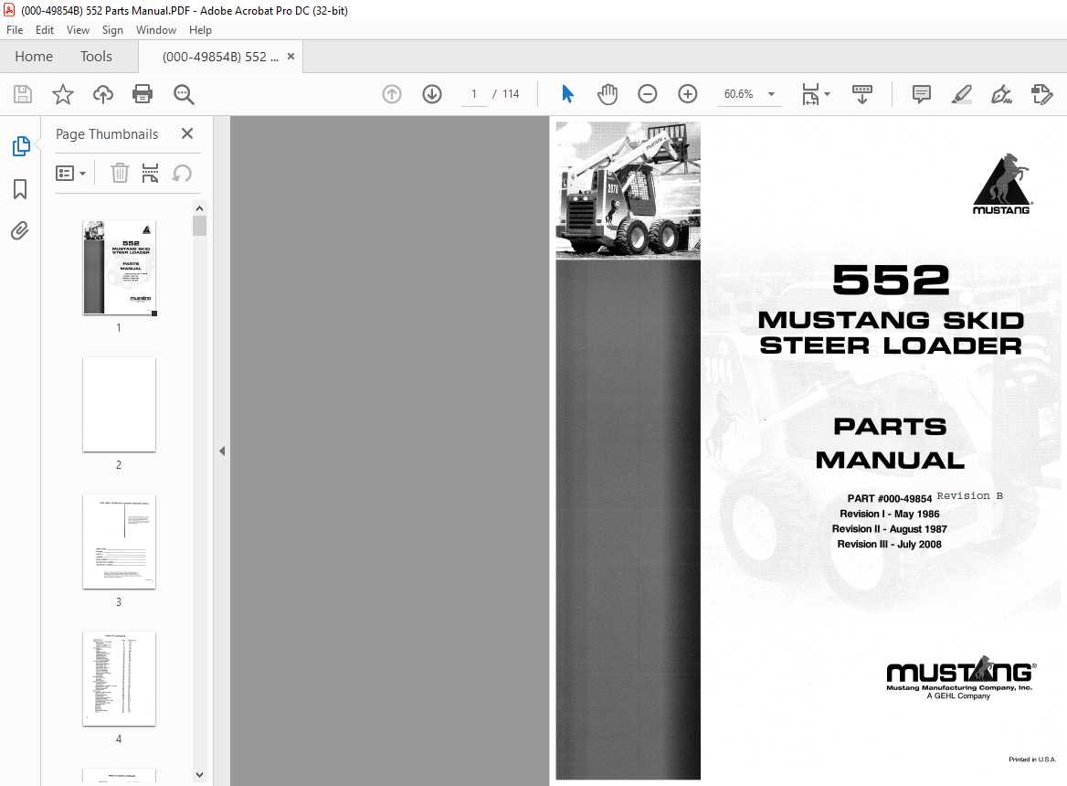 mustang skid steer repair manual