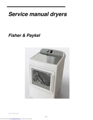 fisher paykel washing machine repair manual