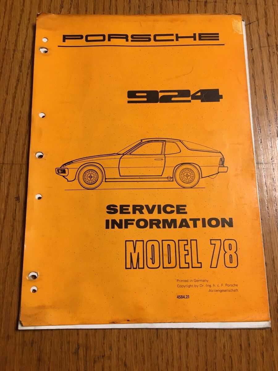 1987 porsche 924s repair manual