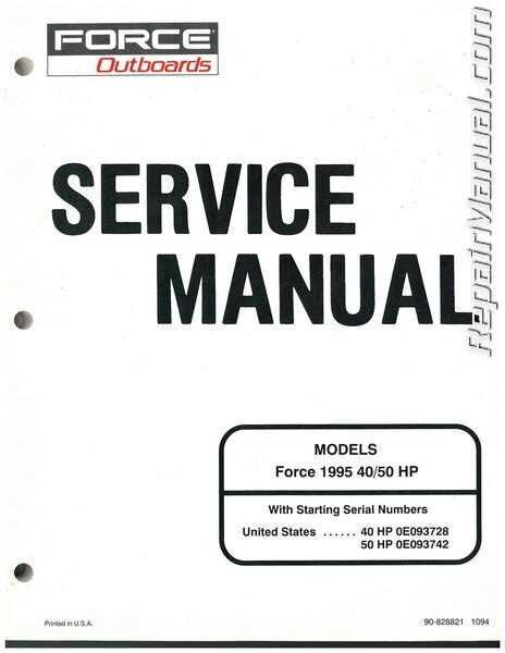 force outboard motor repair manual