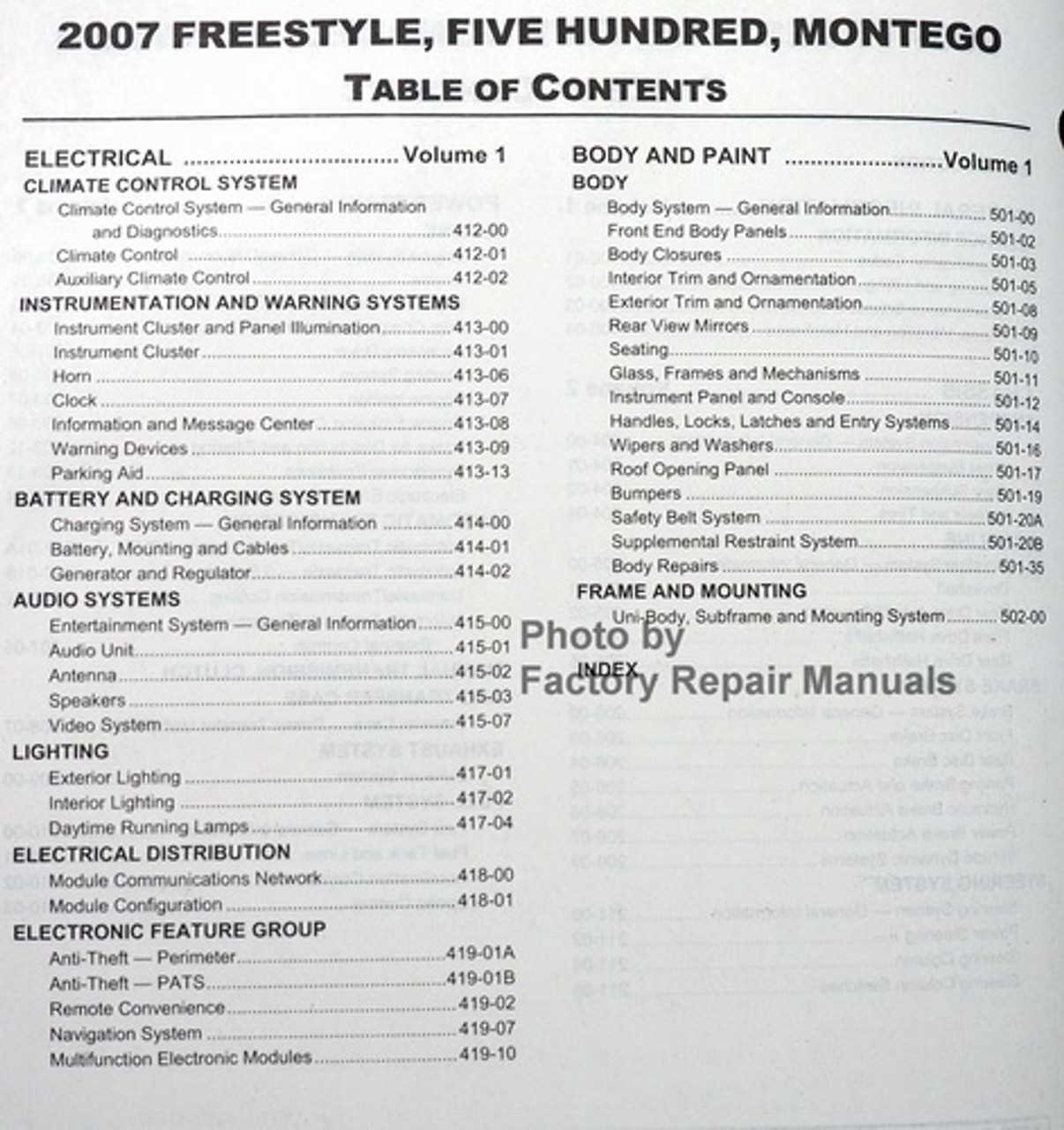 ford freestyle repair manual