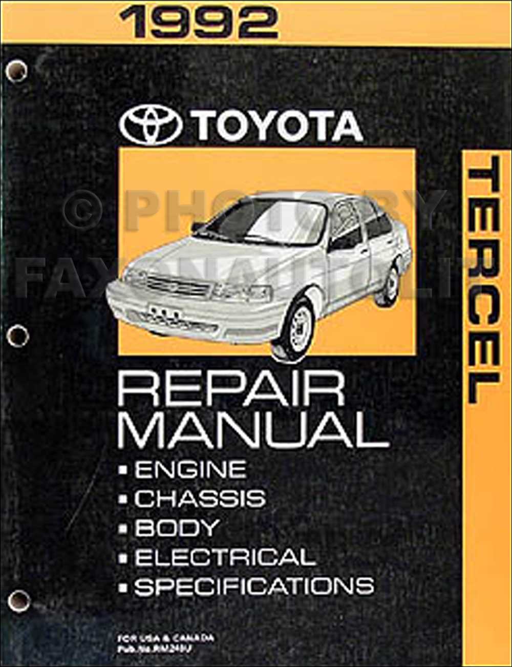 92 toyota paseo repair manual