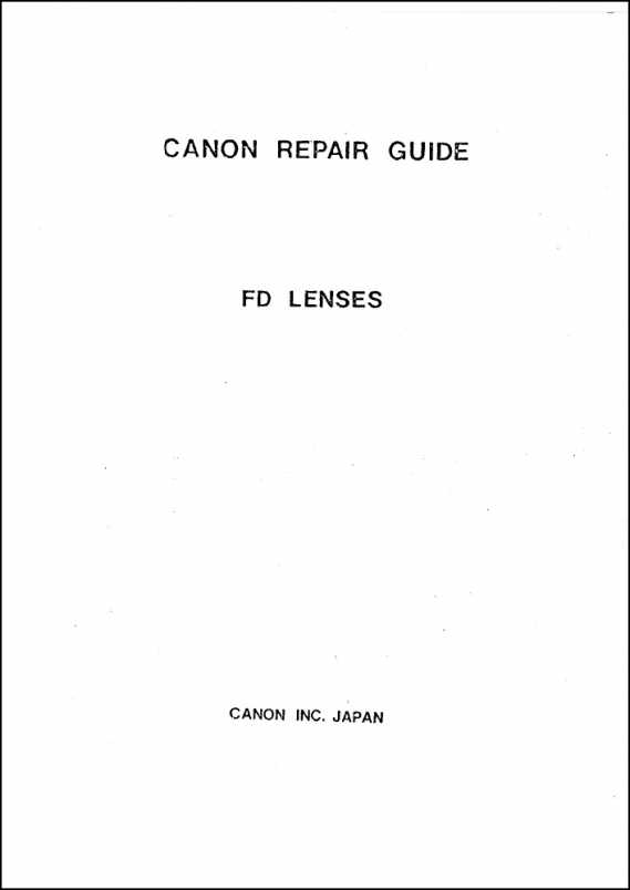 canon ef lens repair manual