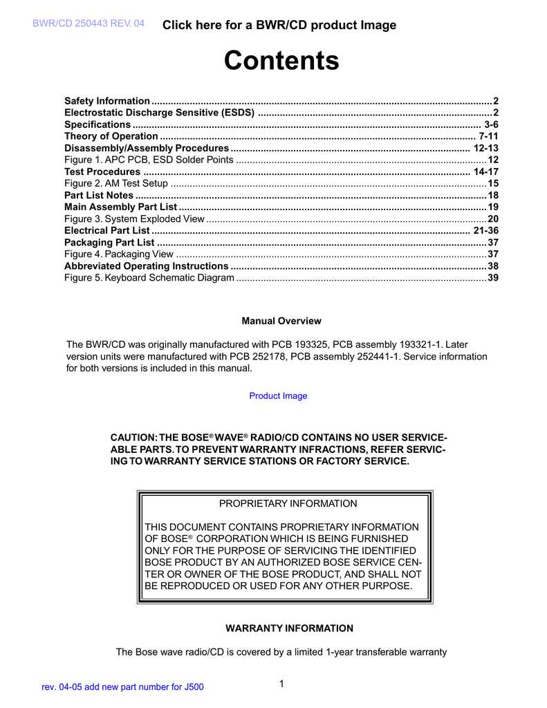 repair manual bose wave radio