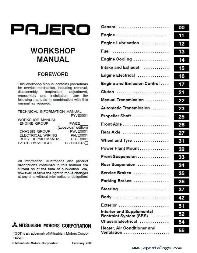 1999 mitsubishi montero repair manual