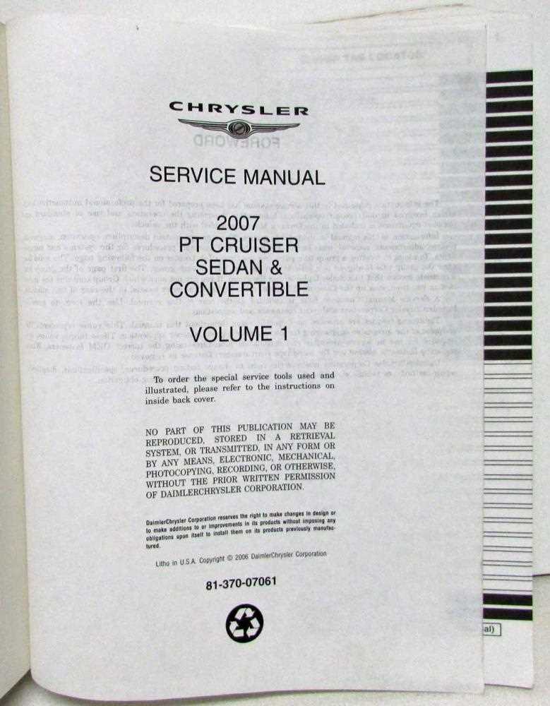 2007 pt cruiser repair manual