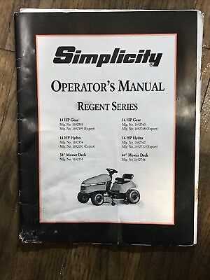 simplicity regent repair manual