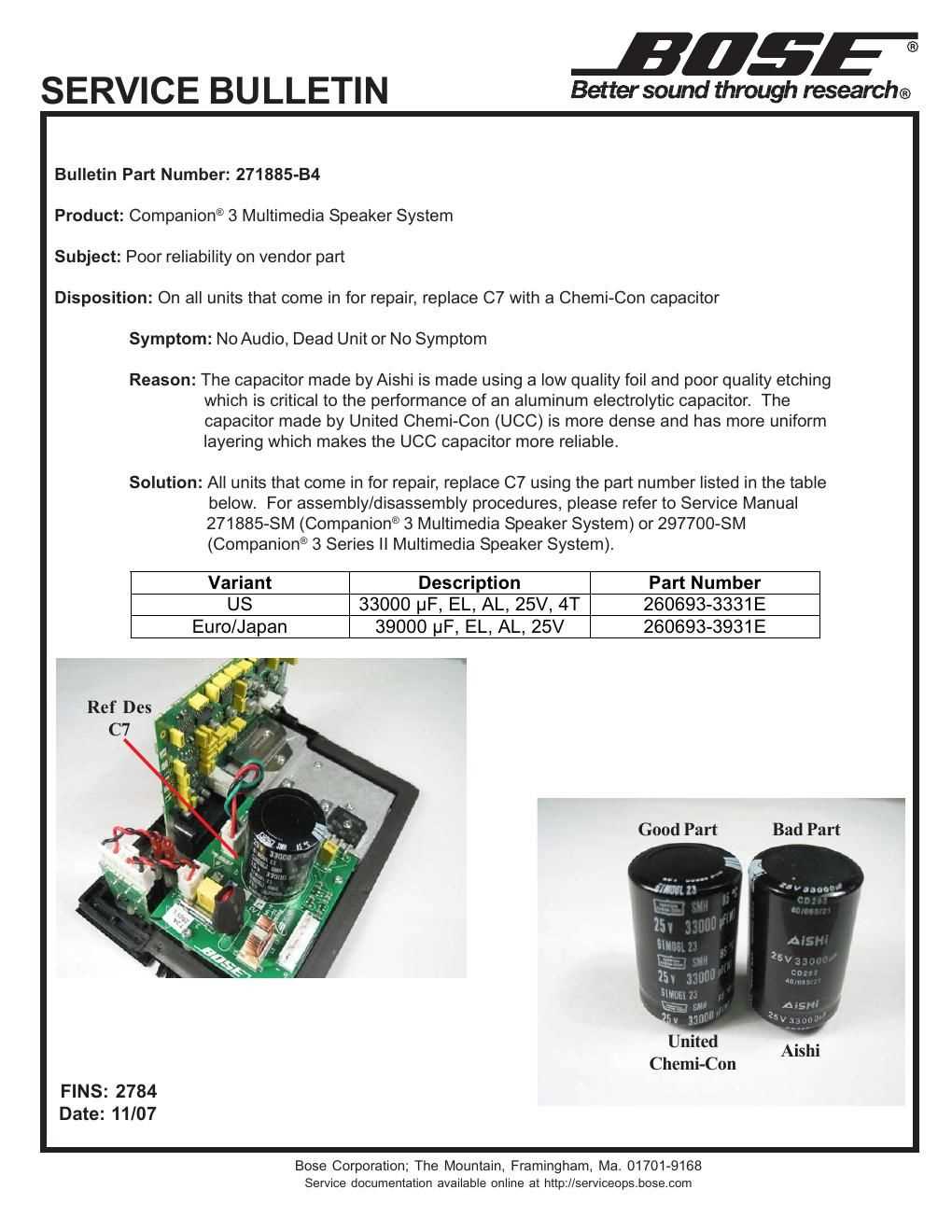 bose companion 3 repair manual