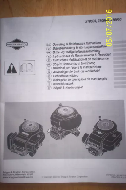 briggs and stratton 28000 series repair manual