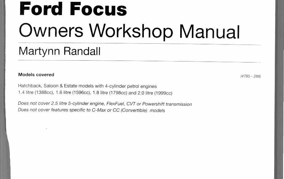 2009 ford focus repair manual