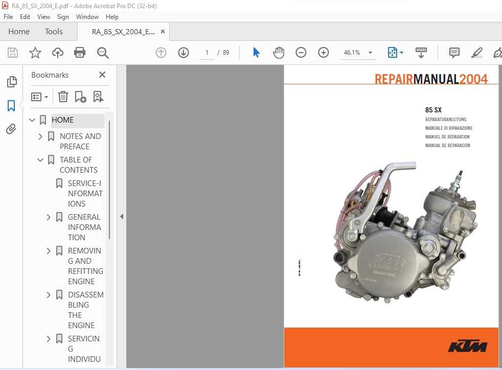 2004 ktm 65 sx repair manual