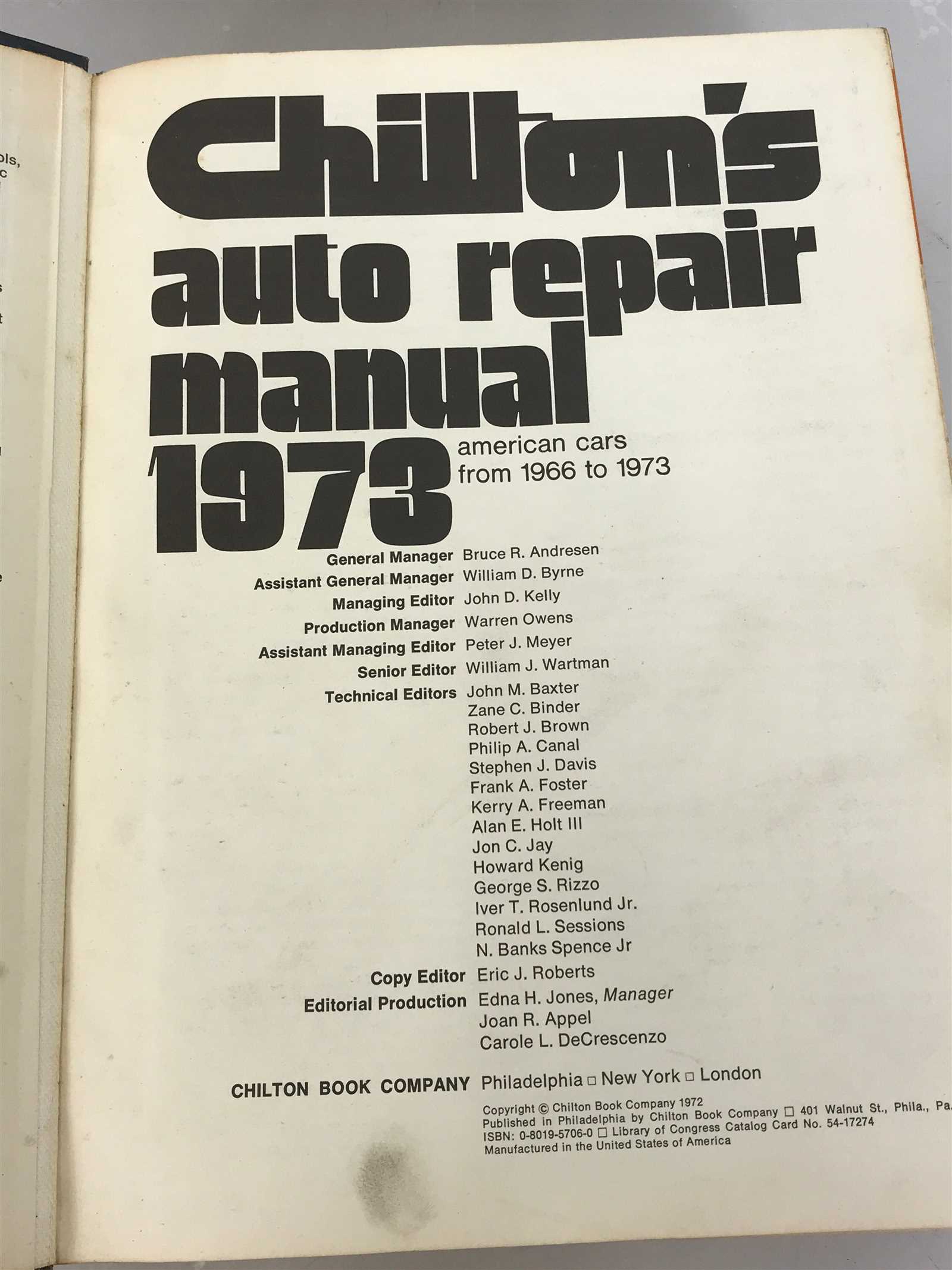 chilton auto repair manuals