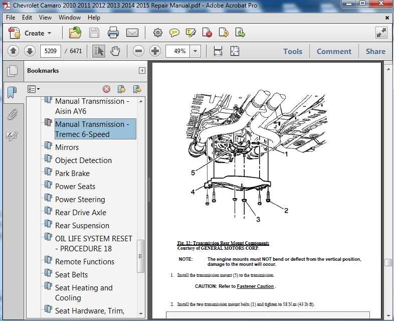 2011 camaro repair manual