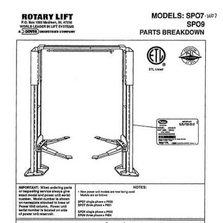 rotary lift repair manual