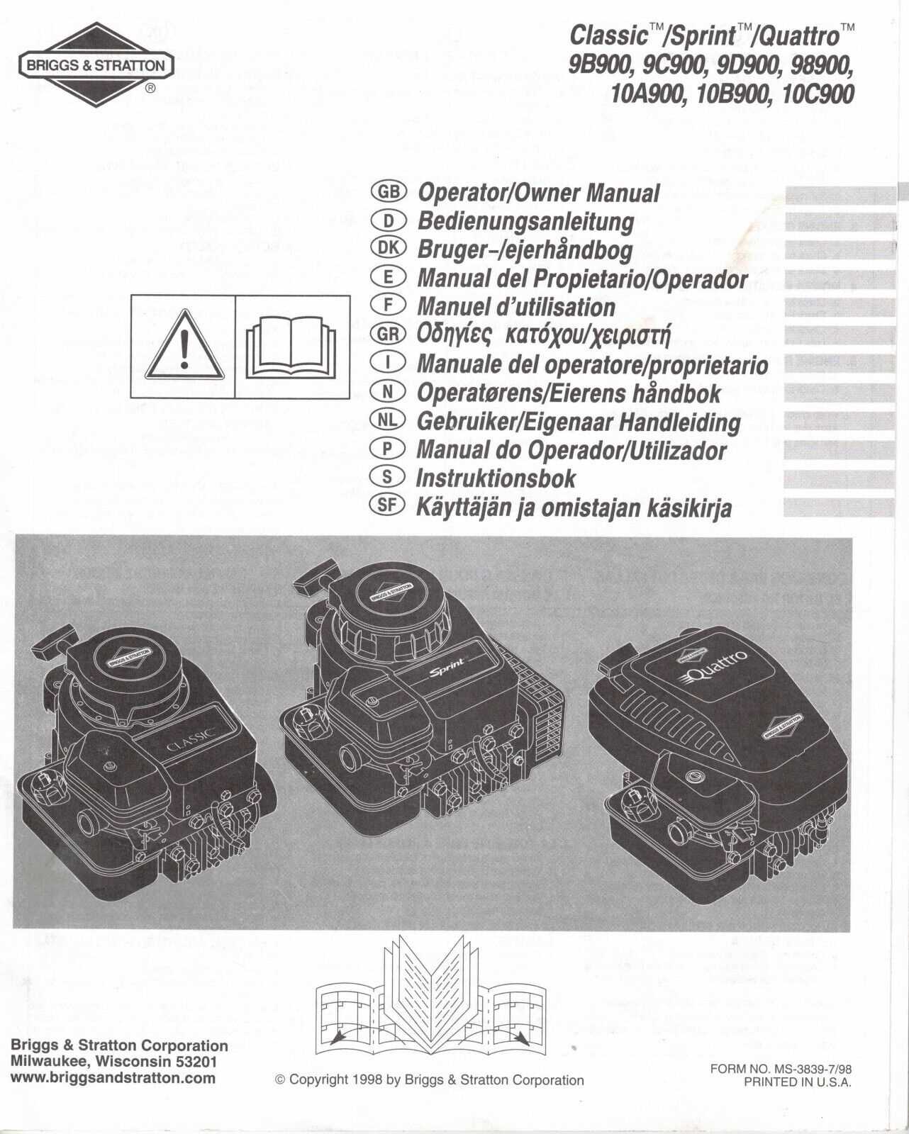 briggs & stratton repair manual all models