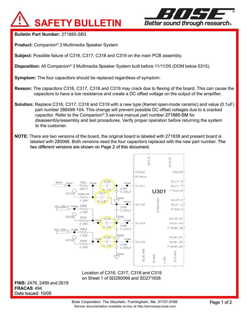 bose companion 3 repair manual