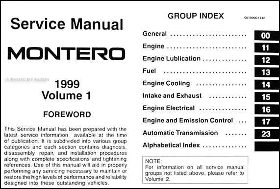 1999 mitsubishi montero repair manual