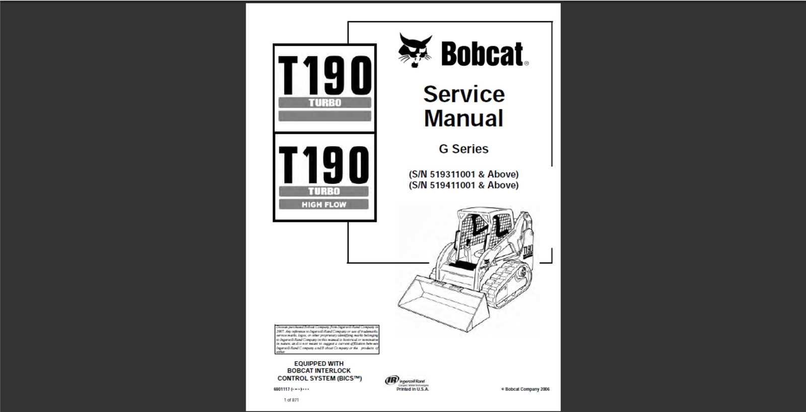 bobcat t190 repair manual