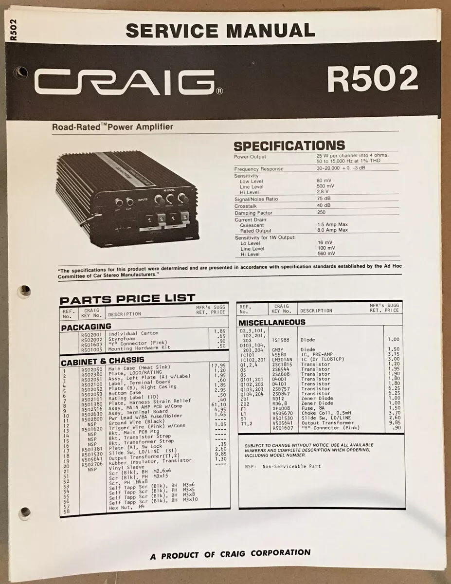 car amplifier repair manual