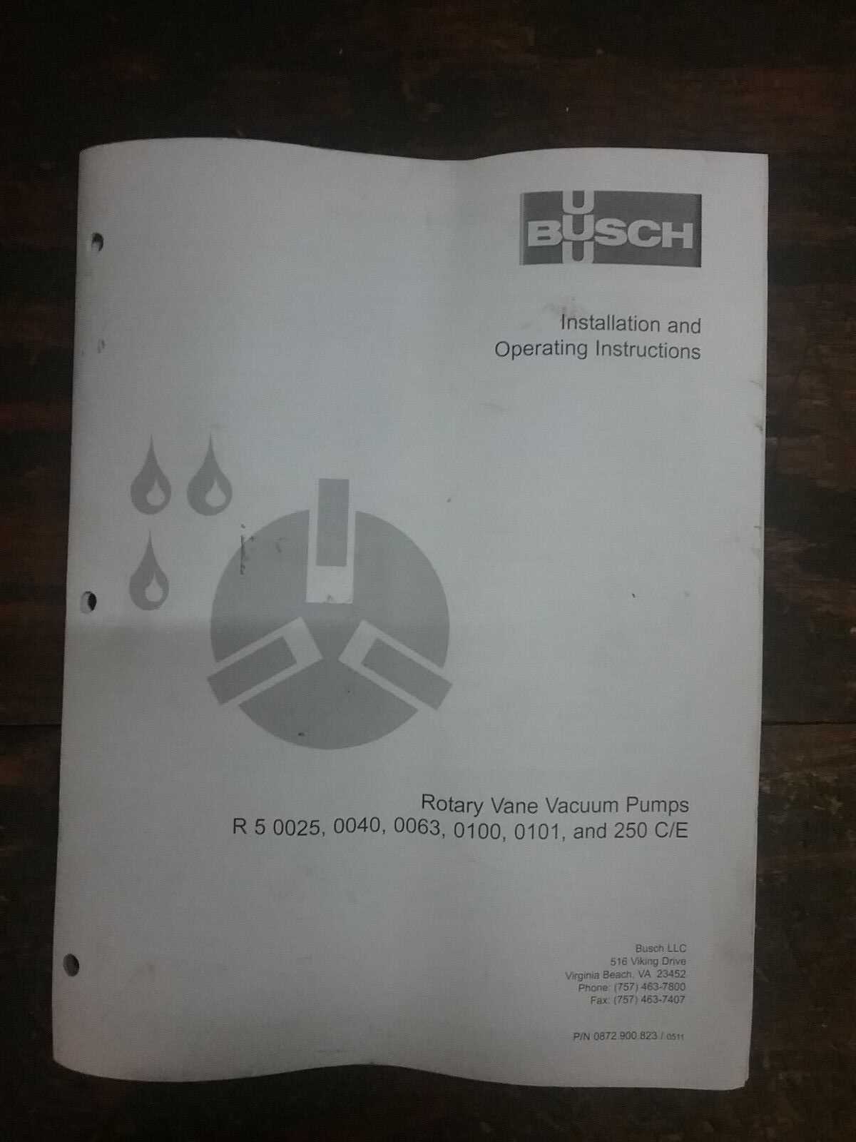 busch vacuum pump repair manual