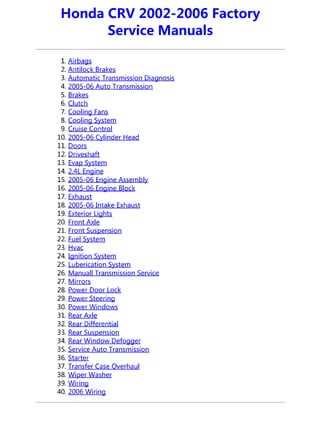 chilton honda crv repair manual