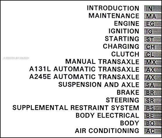 toyota corolla 1997 repair manual