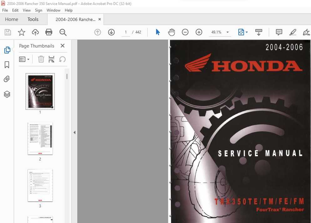 honda rancher 350 repair manual
