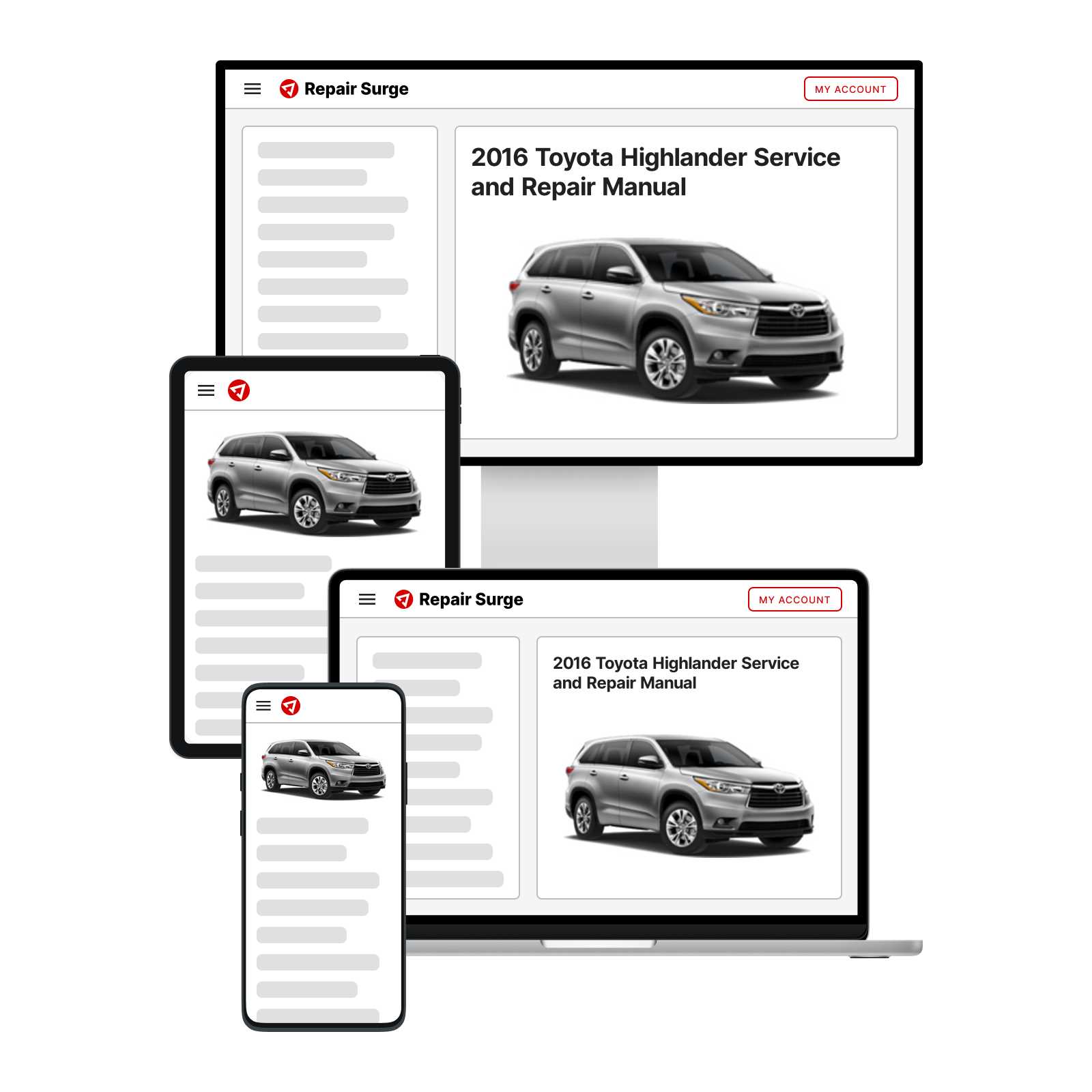 2016 toyota highlander repair manual