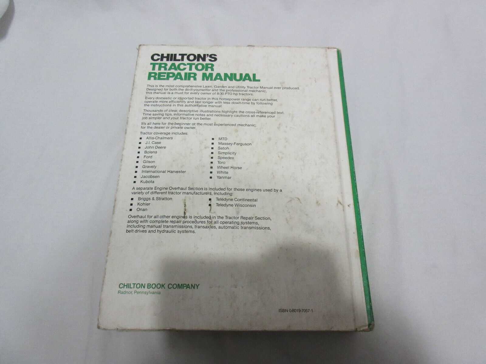 1800s chilton tractor repair manual