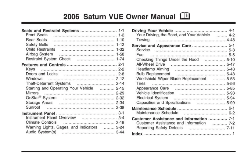 2006 saturn vue repair manual