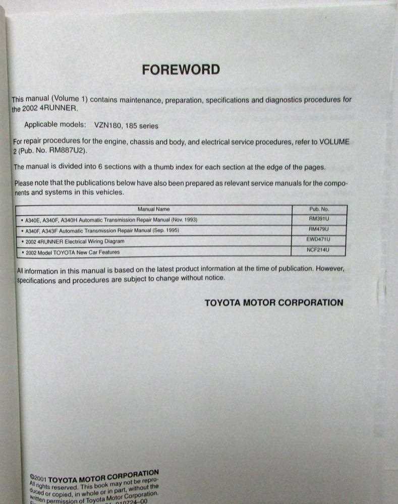 1991 toyota 4runner repair manual