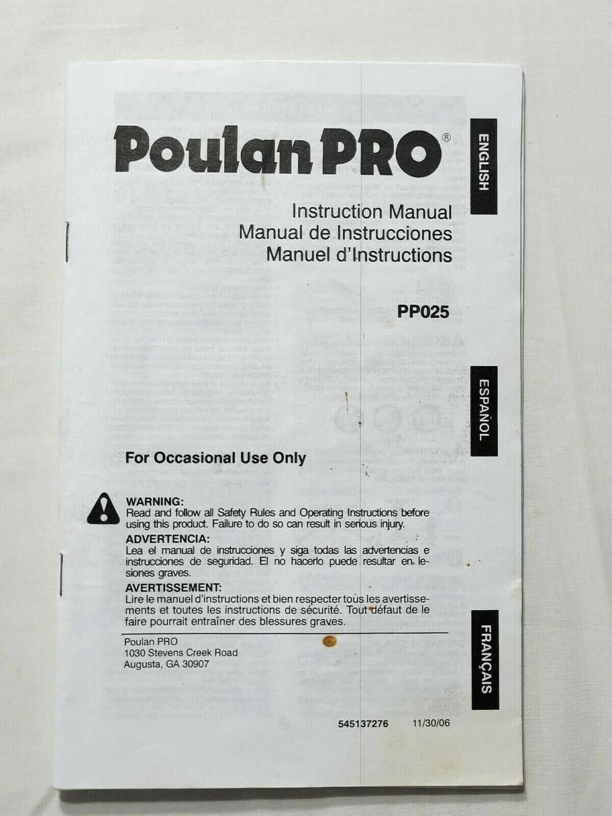 poulan pro 295 repair manual