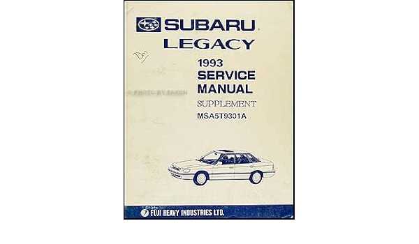 1993 subaru legacy repair manual