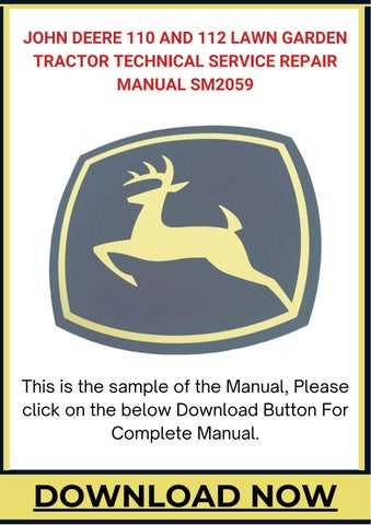 john deere 112 repair manual