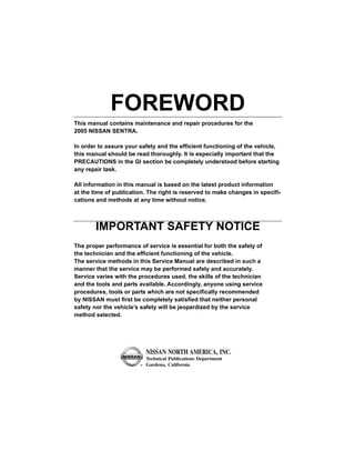 2015 nissan sentra repair manual