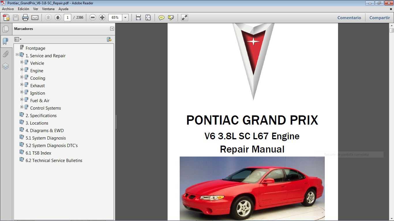 pontiac grand prix 2004 to 2008 service workshop repair manual