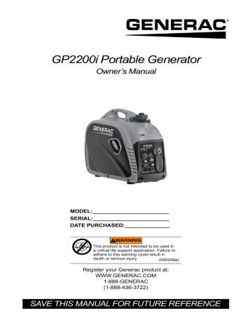 generac ix2000 repair manual