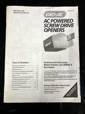 genie garage door opener repair manual