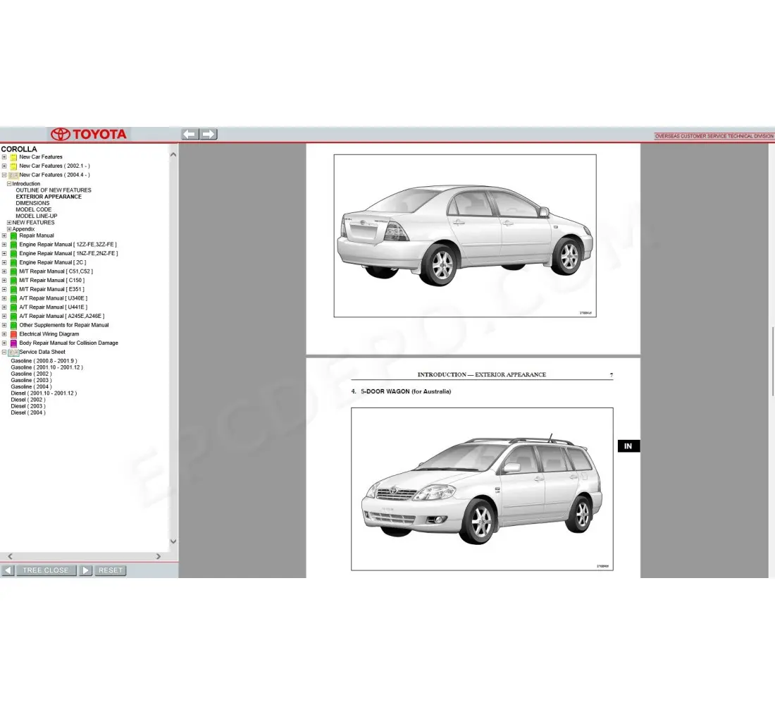 toyota corolla service repair manual