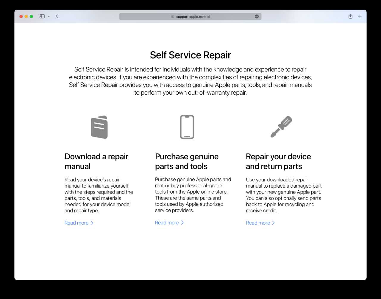 apple self service repair manual