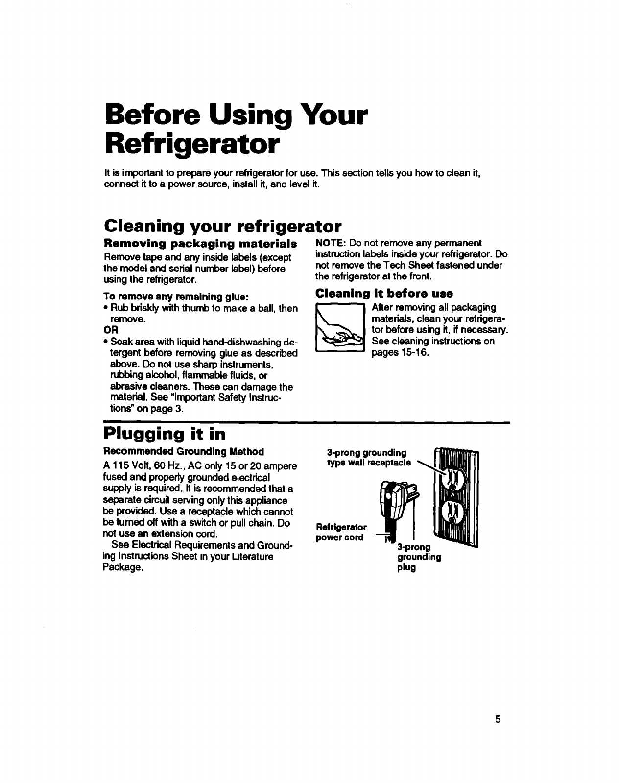 roper refrigerator repair manual