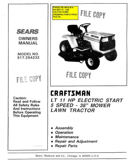 craftsman lawn tractor repair manual