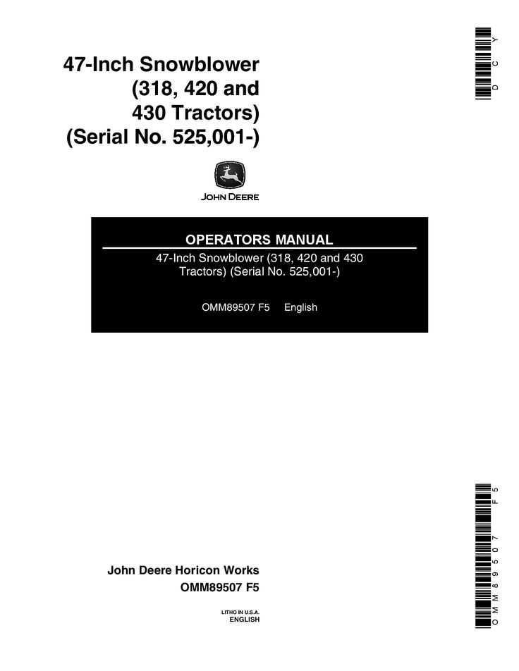 john deere 47 snowblower repair manual