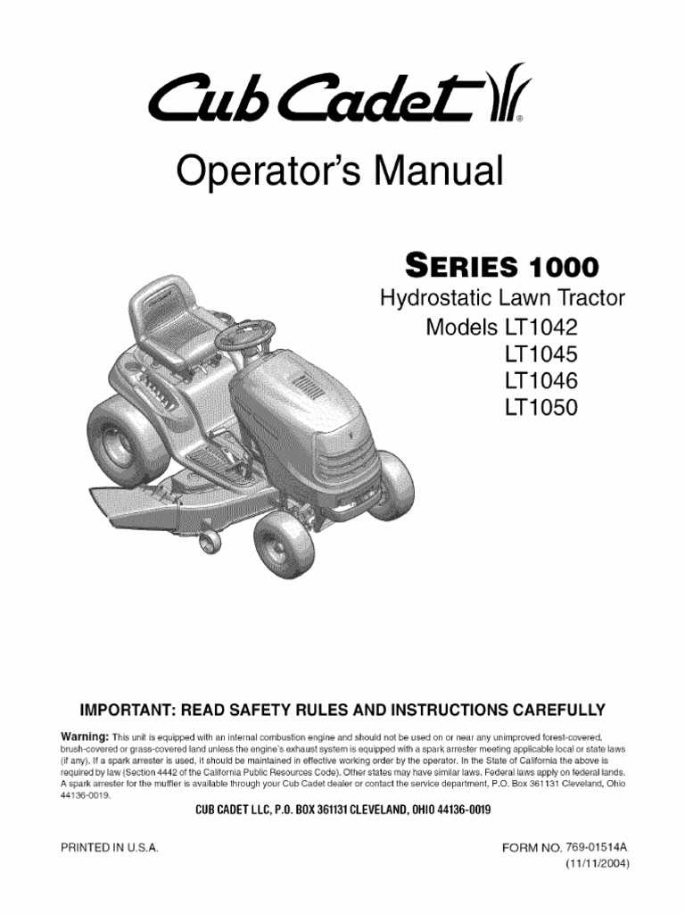 repair manual for cub cadet lawn mower