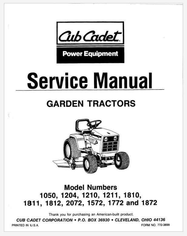 cub cadet i1046 repair manual