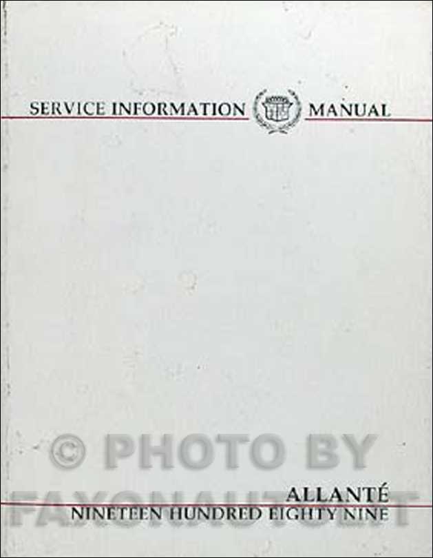 cadillac allante repair manual